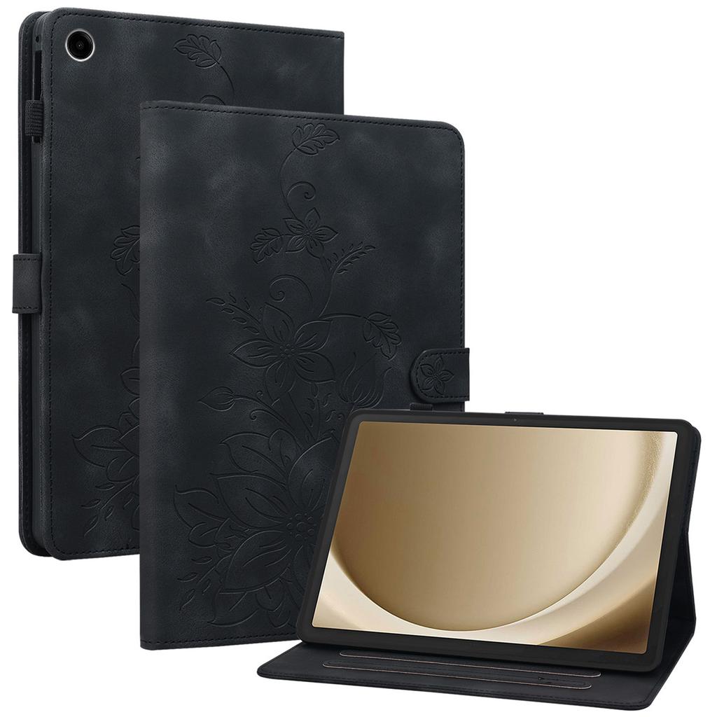 For Samsung Galaxy Tab A9+ Case with Card Slots Anti-Drop Imprint PU Leather Tablet Cases