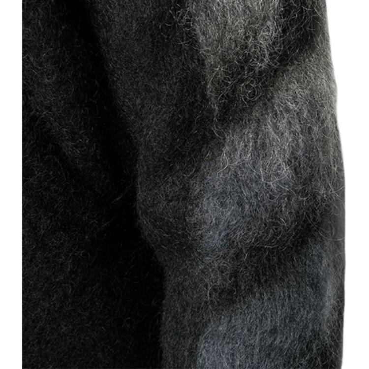Off-White Brushed Mohair Zip Hoodie Black Men Outerwear OMHA073R20B020231088