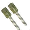 2pcs Diamond Coated Head Mounted Points Abrasive Cylinder Grinding Bit 8mm