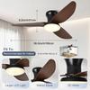 Ceiling Fans with Lights and Remote/APP Control Flush Mount Smart Fan Lights Dimmable 6 Speeds Timer for Living Room Bedroom