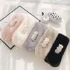 Women's Fur Collar Polyester Fiber Pearl Buckle Cross Thickening Imitation Fur Rex All-match Scarf