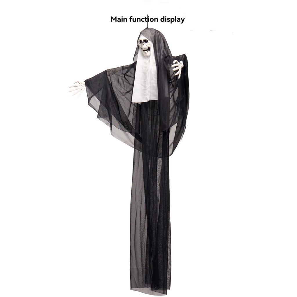 Spooky Glowing Nun Skeleton Figure - Ideal For Haunted Houses And Home Decor