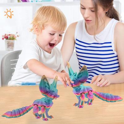 3D-gedrucktes Fuchsornament, bewegliche Fuchsfigur mit flexiblem Schwanz und Gliedmaßen, stressabbauend