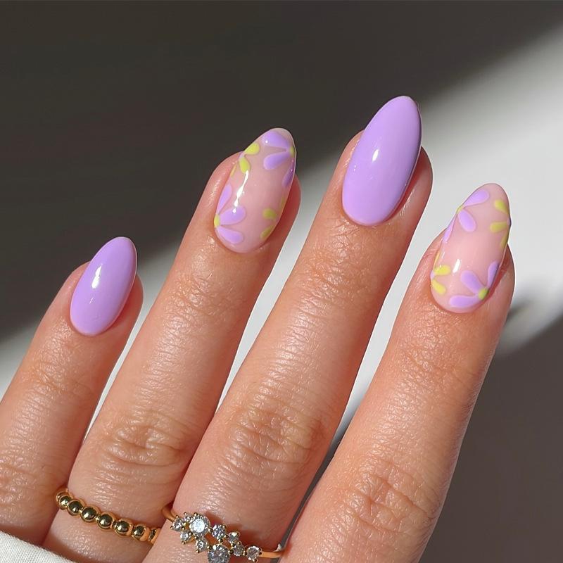 

Purple Rhyme Fresh Flower Nail Art Wearable Patches Glue Type