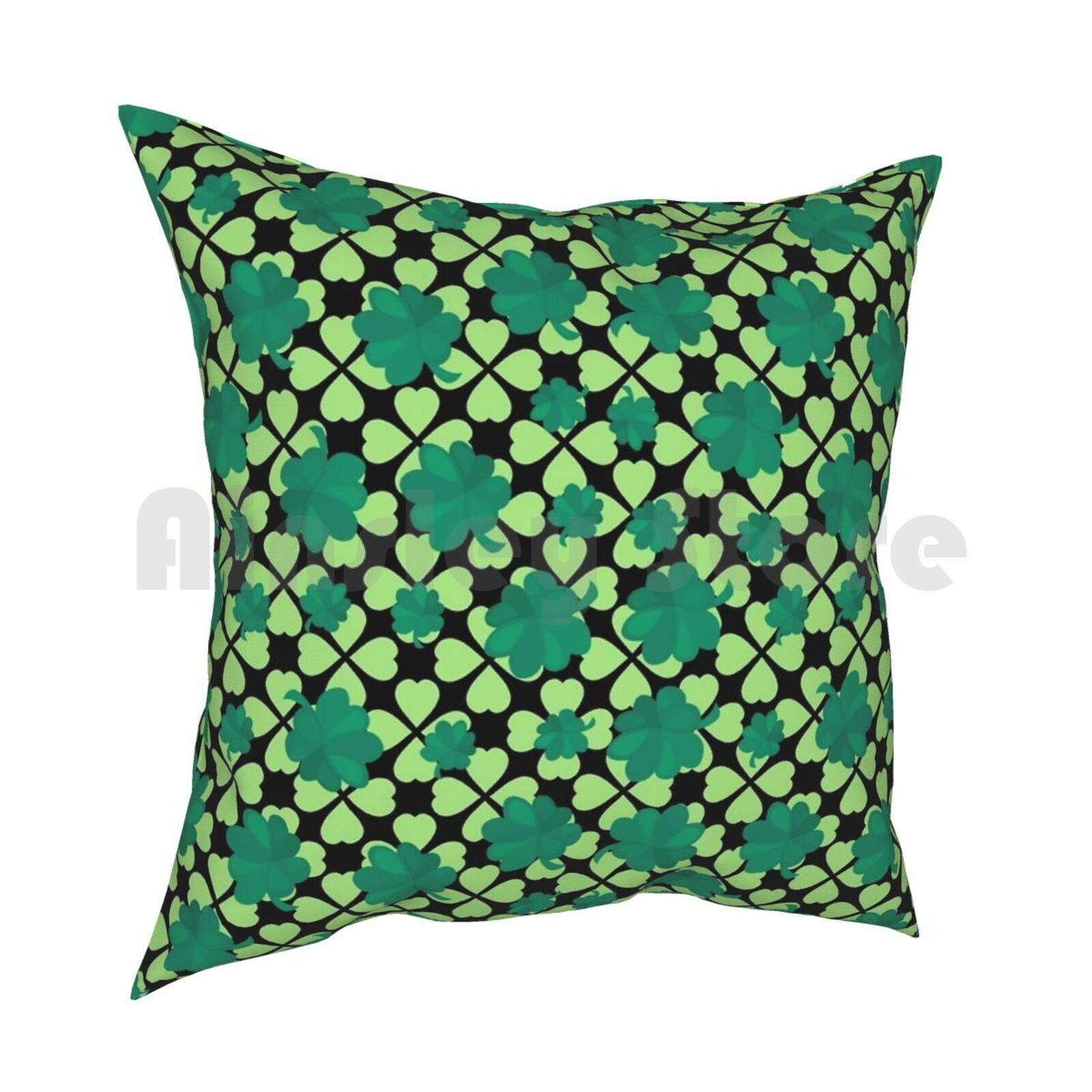 Lucky Clover Pattern Pillow Case Printed Home Soft DIY Pillow Cover Day Love Day For Day Happy Day Lucky Clover Leaf 30cmx30cm