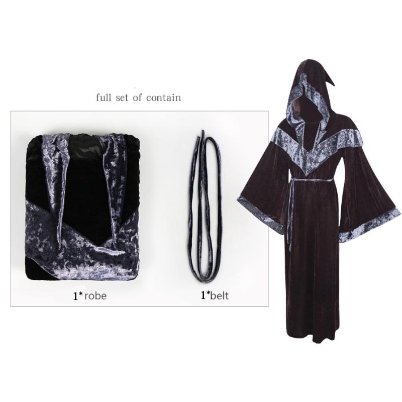 Monk Medieval Priest Robe Halloween Carnival Party Gothic Cosplay Cloak Costume