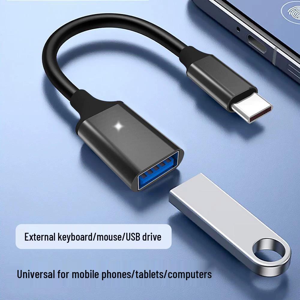 USB-C To USB 3.0 Female Adapter Cable for Phones, Tablets, Laptops, Keyboards, Mice, and OTG Devices.