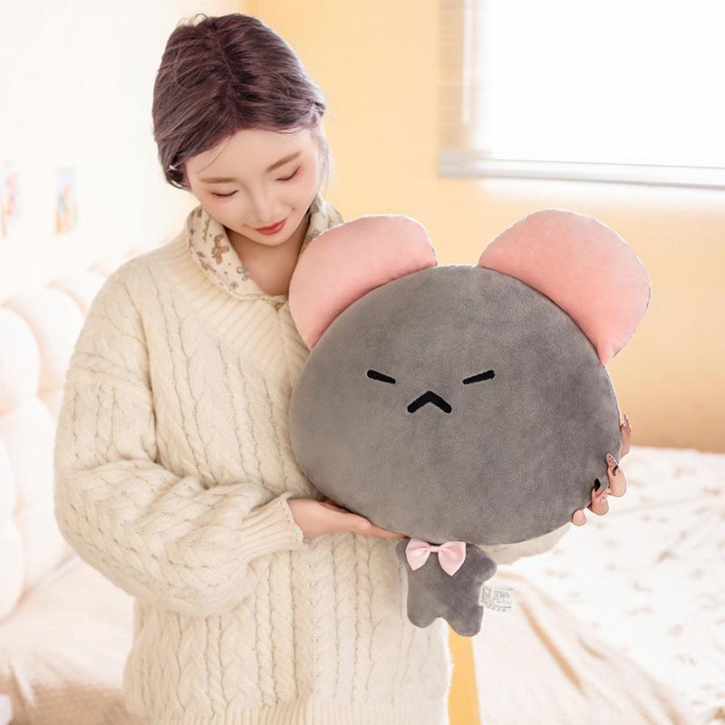 Cute Cute Expression Mouse Pillow Plush Toy Doll White Mouse Doll Home Pillow Doll