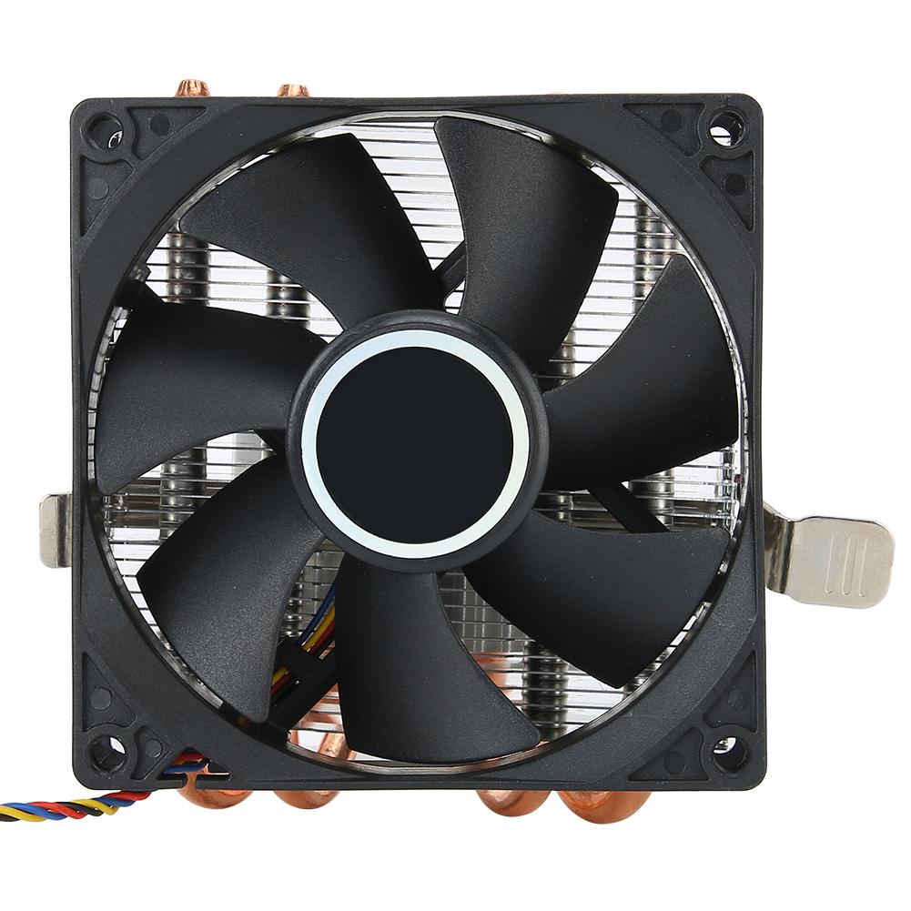 CPU Cooler Push Down Blow Down 4 Brass Pipe 4 Pin Non Light Black for AMD 775   1366   1155