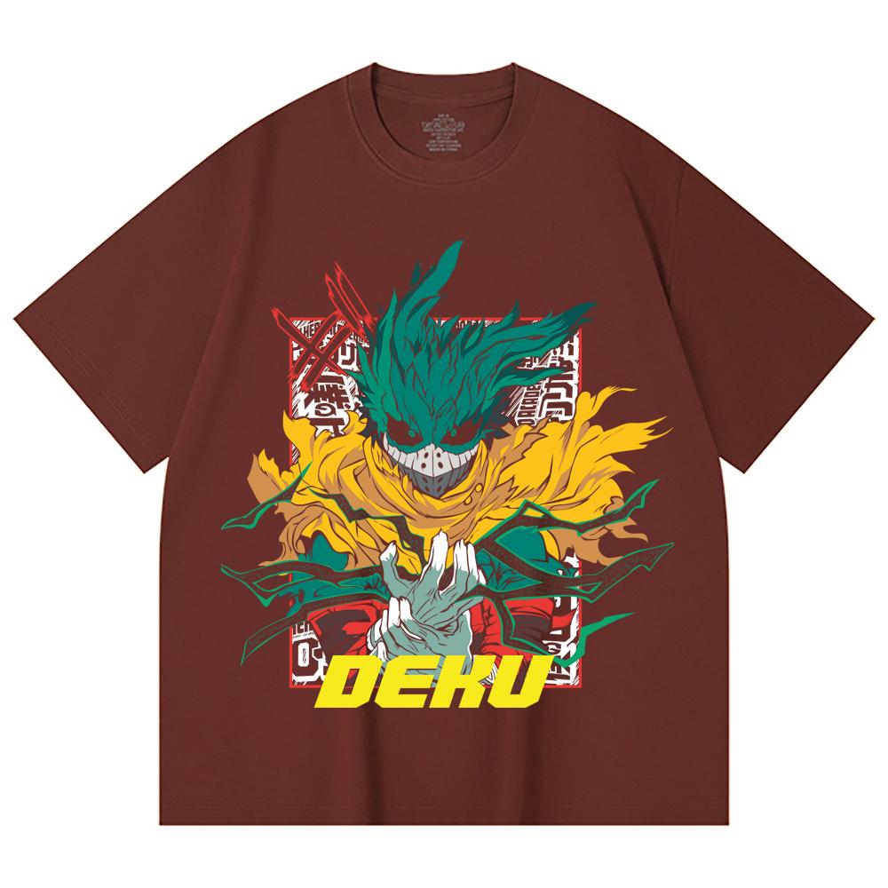 230 Gsm 100% Cotton My Hero Academia V23 Deku Print Unisex Heavy Cotton T Shirt