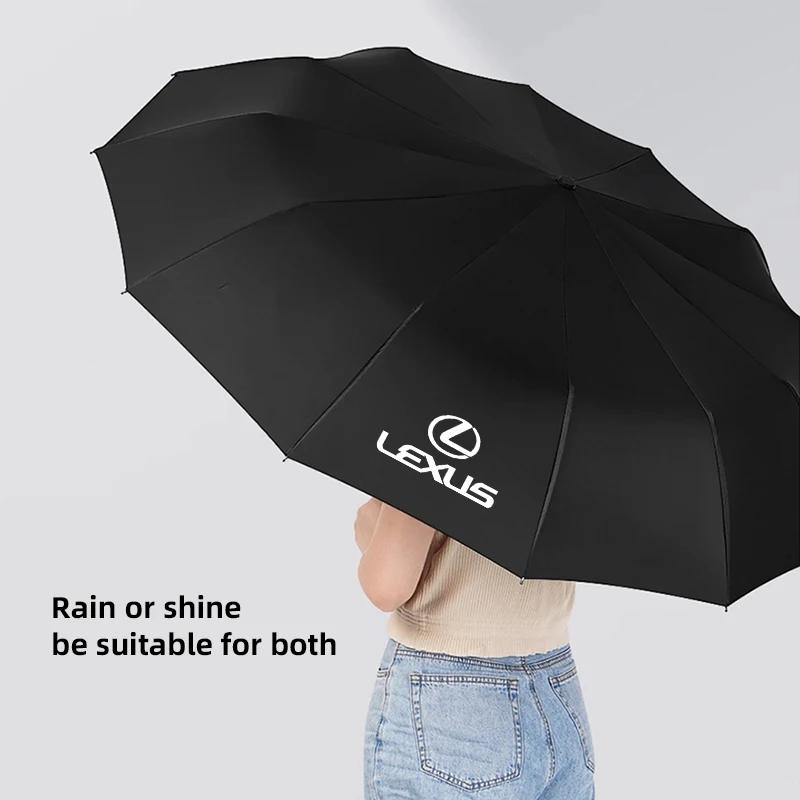 Ombrello Pieghevole Automatico con Logo Auto Ombrelli Anti-UV Per Lexus F SPORT ES RX NX LS UX LM LX GX LC RZ IS CT GS RC HS SC TX LBX I