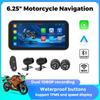 Portable 6.25 Inch Motorcycle GPS Navigation Wireless Carplay Android Auto IP67 Waterproof Moto Monitor WIFI BT Control Buttons