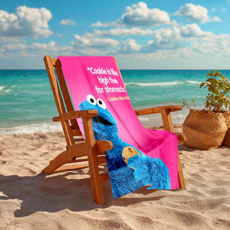 Sesame Street Beach Towel Outdoor Camping Beach Towel for Vacation Swim Outdoor Pool Absorbent Bath Towel