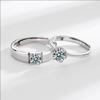 Korean Style Classic Zircon Couple Rings - Timeless Love Trend for Men and Women