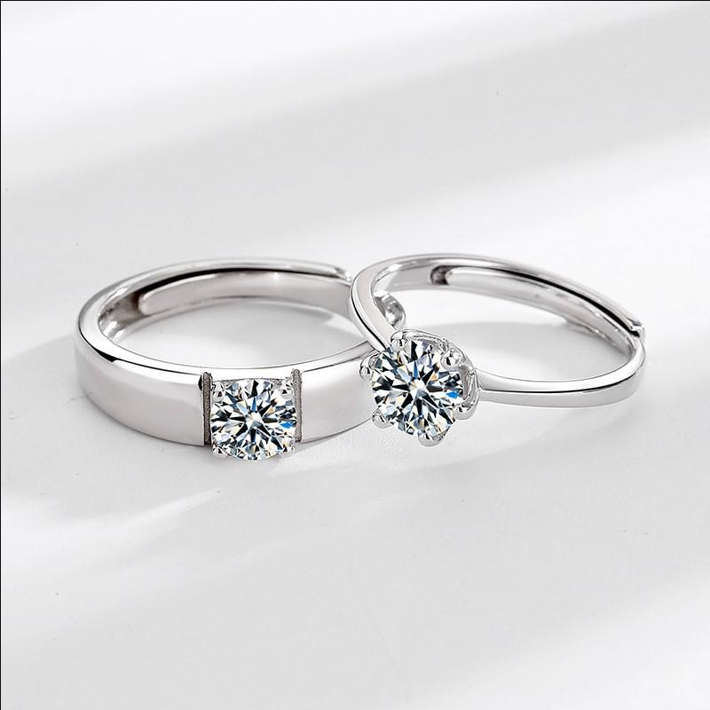 Korean Style Classic Zircon Couple Rings - Timeless Love Trend for Men and Women