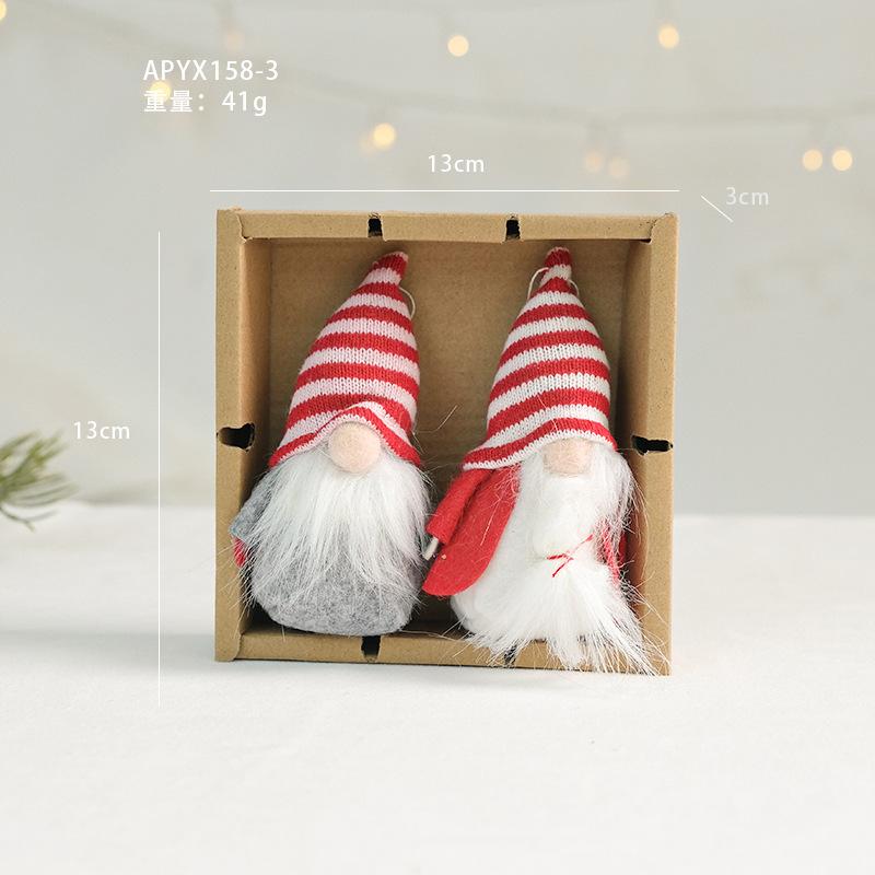 

Christmas Tree Santa Claus Snowman Wool Felt Pendant Cute Doll Doll Set Box Accessories Christmas Decorations