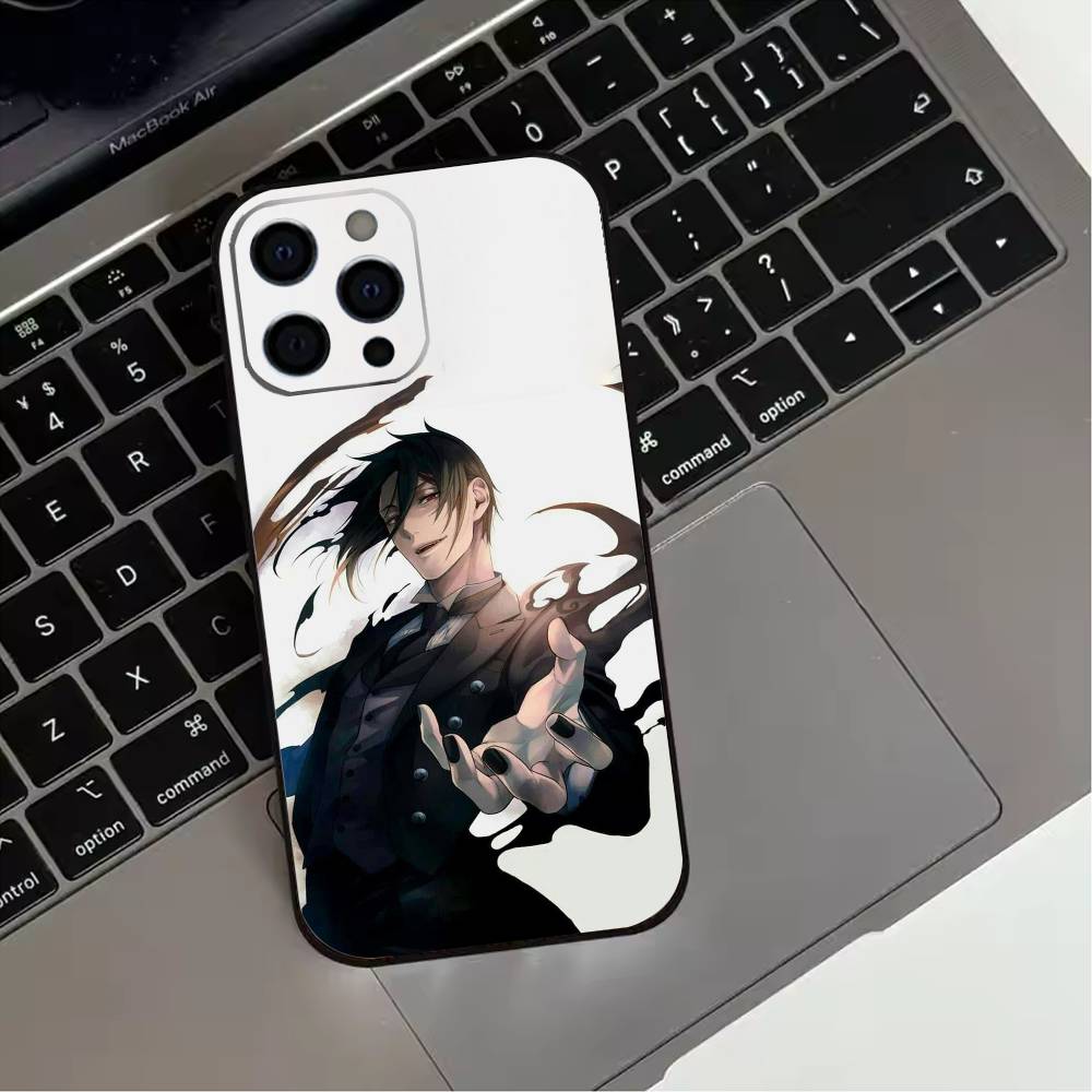 Black Anime B-ButlerS  Phone Case For iPhone 17,16,15,14,13,12,11 Plus,Pro Max,XS,Soft Silicone Black Cover