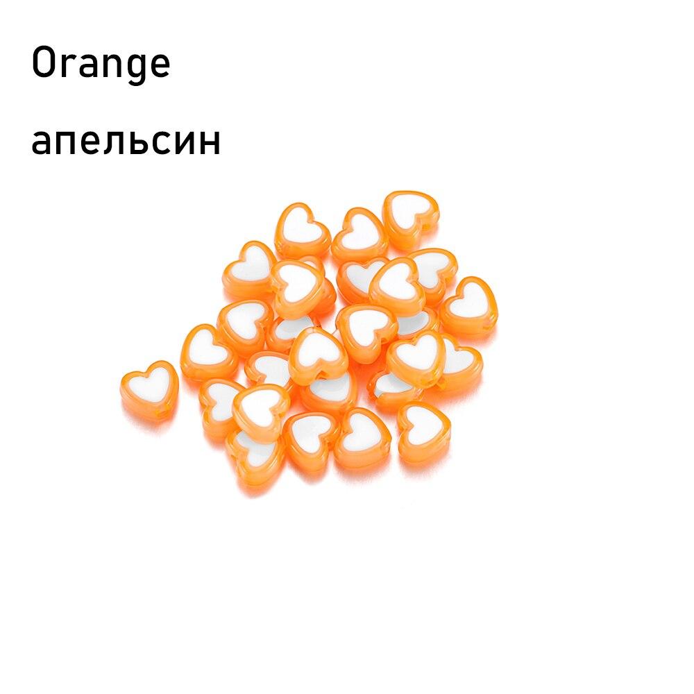 50 stücke Modeschmuck Liebe Herz Acrylperlen Lose Spacer Flache Runde Perlen Für Schmuckherstellung DIY Armband Zubehör