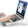 Transparent Adjustable Acrylic Laptop Stand with Cooling and Wrist Rest
