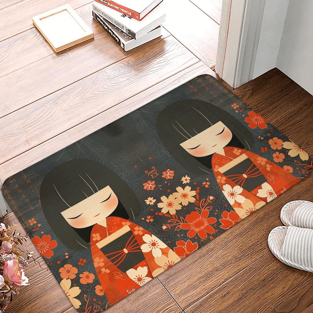 Japanese Sakura Flowers Cherry Blossoms Doormat Mat Anti-Slip Bath Kitchen Bedroom Rug Carpet 40*60cm