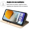 Coque pour samsung galaxy m23 5g protection rabat effet cuir anti-rayures doré