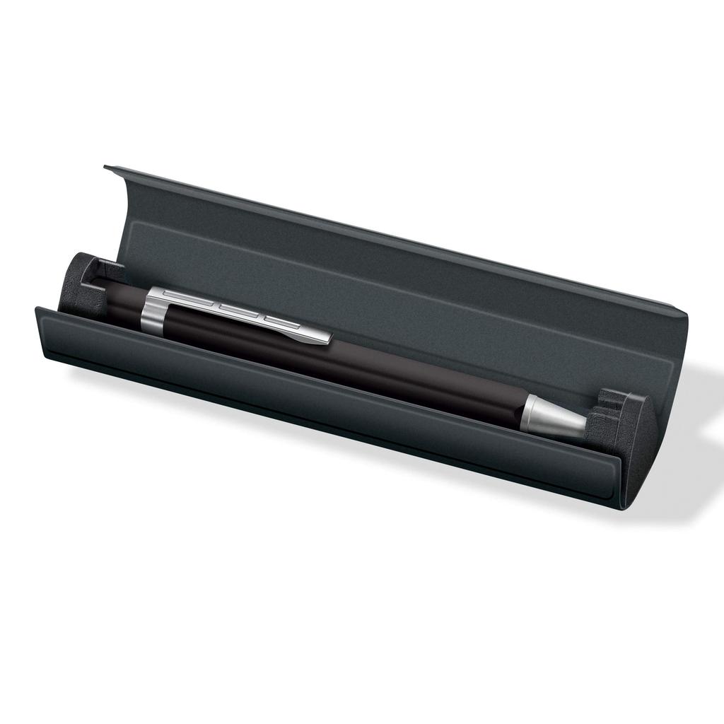 STAEDTLER TRX Oil-Based Ballpoint Pen, B Lead, Broad Nib, Triangular Barrel, with Case, Black, 440TRX9B-9