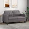 Vidaxl 2-Seater Sofa, Grey, 140 Cm, Faux Leather