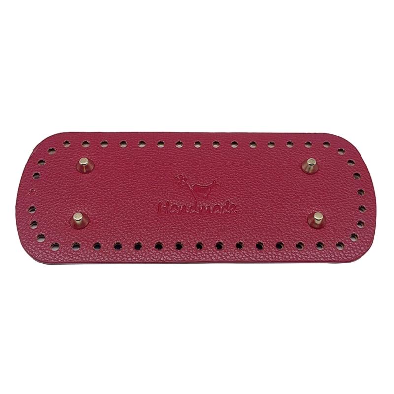 Handmade Bag Bottoms with 44 Holes Leather Oval Round Bag Base DIY Crochet Bag Accessories for Knitting Bags Bucket Bags