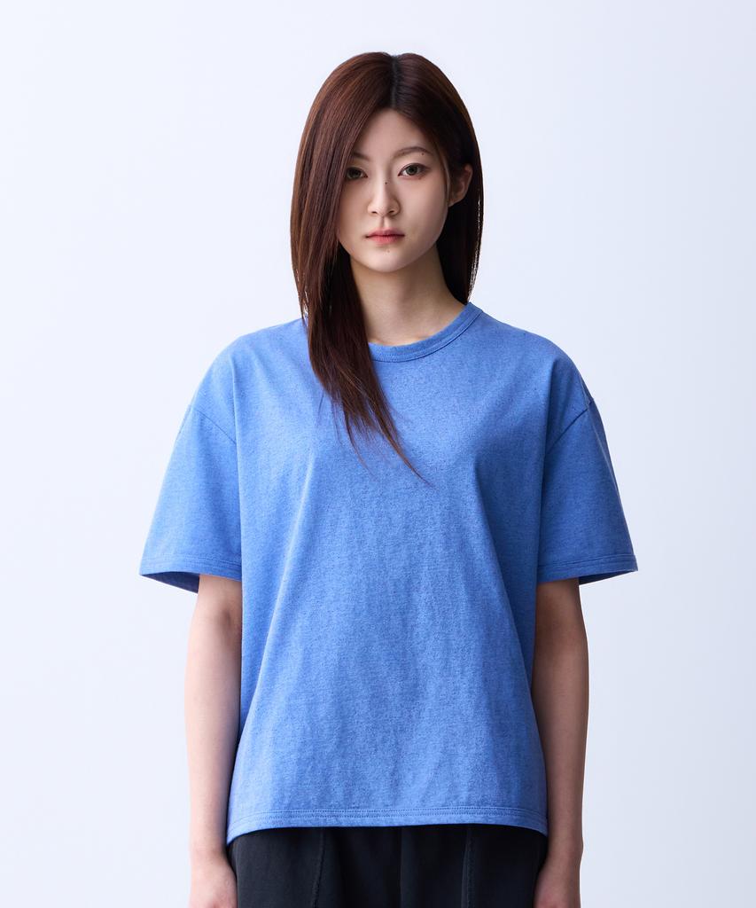 ADERNM Natural Sprinkle Round Neck T-Shirt Blue