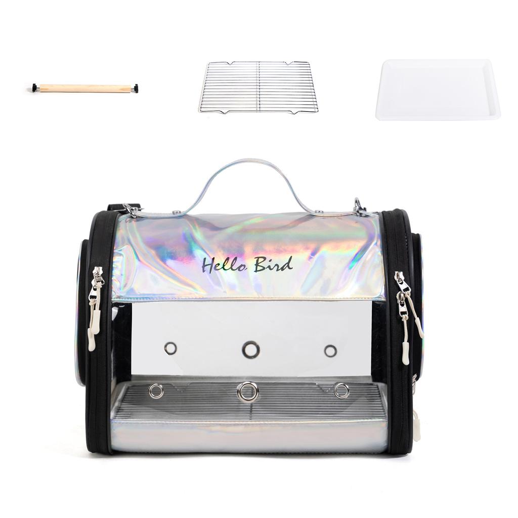 Transparent Bird Carrier Bag for Sun Conure Cockatiel Parakeet Portable Crossbody Shoulder Handbag for Small Pets