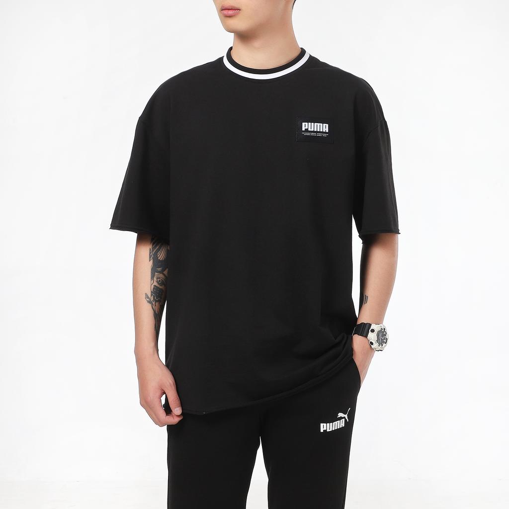 Puma Loose Sport Round Neck Short Sleeve T-Shirt Men Tops Black 845861-01