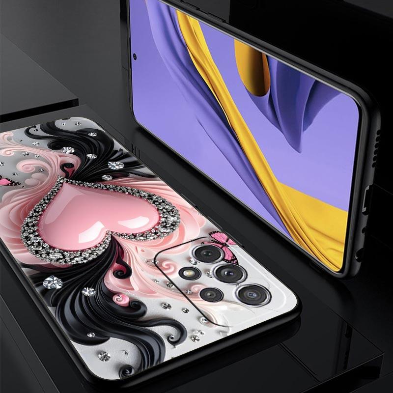 Colored Love Heart Printed Phone Case for Samsung Galaxy A55 A35 A17 A07 A15 A13 A25 A51 A71 A72 A73 A32 A52 A52S A41 Soft TPU
