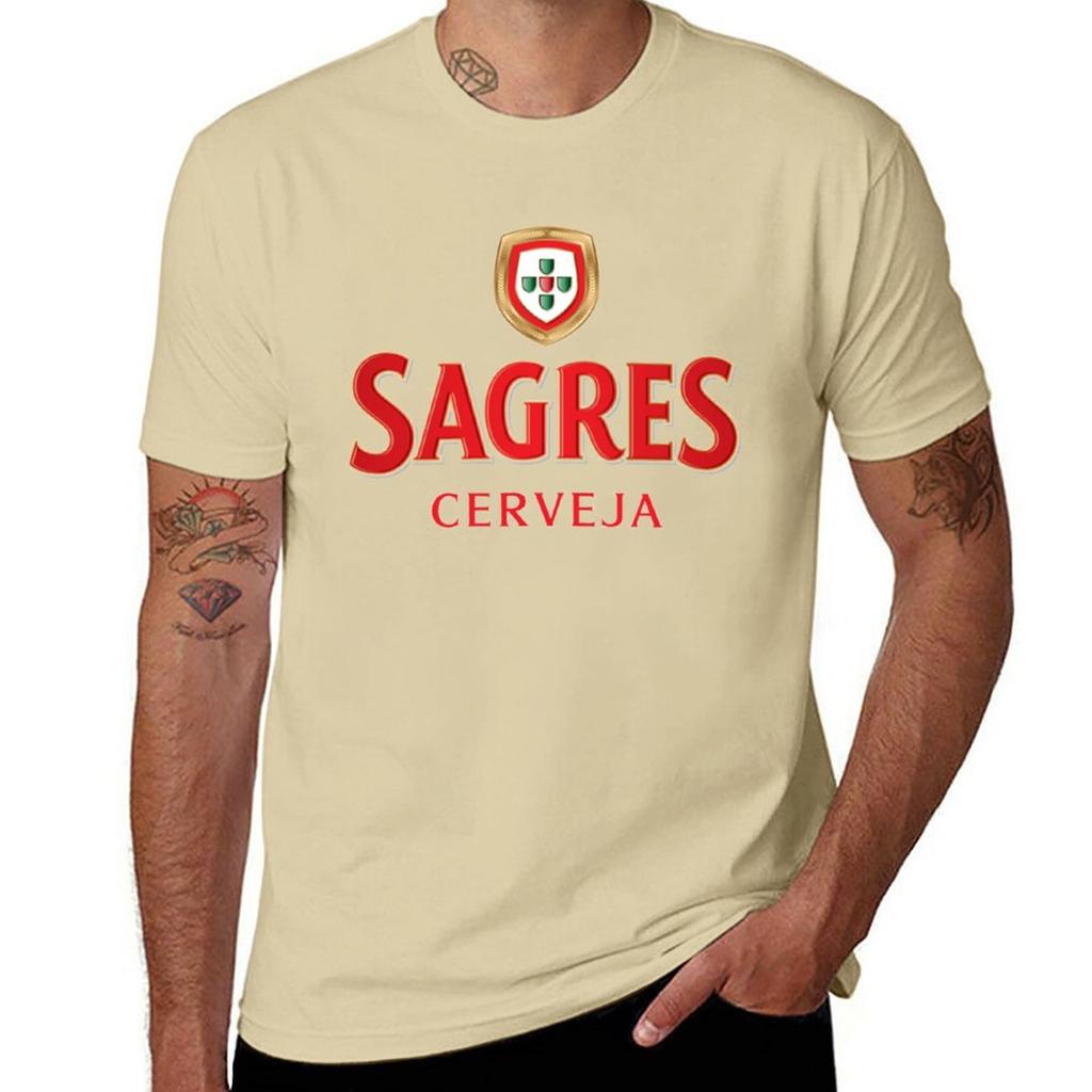 Nuova T-shirt Birra Sagres t-shirt nera t-shirt ad asciugatura rapida t-shirt nere per uomo
