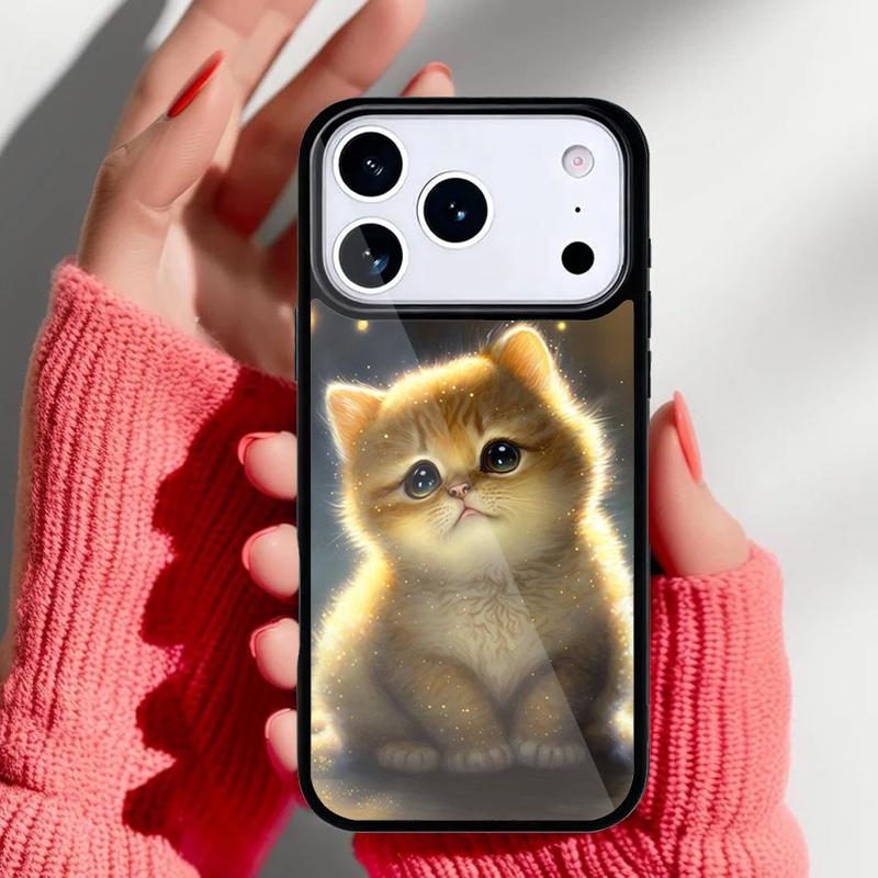 Cute Cat Animal Phone Case for iPhone 17 16 15 14 13 Pro Max Back Cover for 12 11 Pro Coque