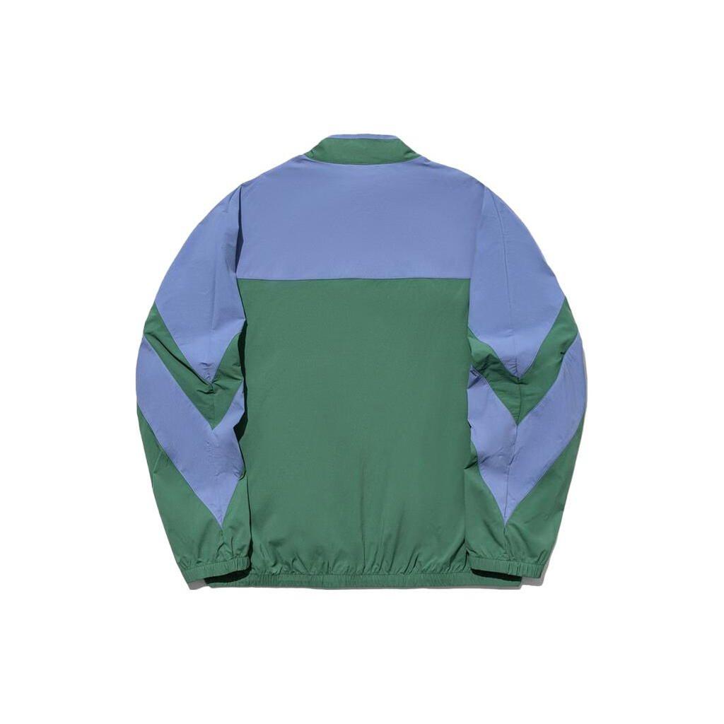 Li Ning Vital Series Color Block Loose Stand Collar Sports Jacket Men Jacket Deep-Palace-Green Disc-Blue Milk-White AJDT761-2
