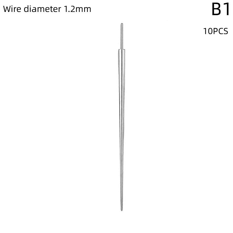 10Pcs Stainless Steel Piercing Jewelry Guide Needle Internal Thread Insertion Needle Auxiliary Body Piercing Tool Jewelry Tool