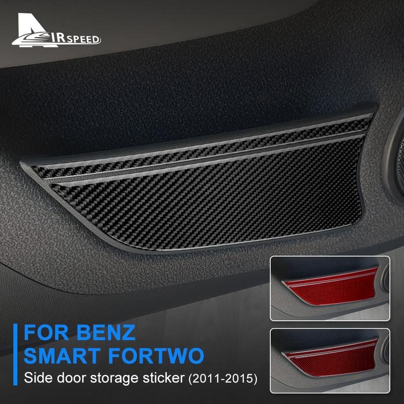Ekte Mykt Karbonfiber for Mercedes Benz Smart 451 Fortwo 2011 2012 2013 2014 2015 Side Dør Oppbevaring Klistremerke Dekorasjon Tilbehør