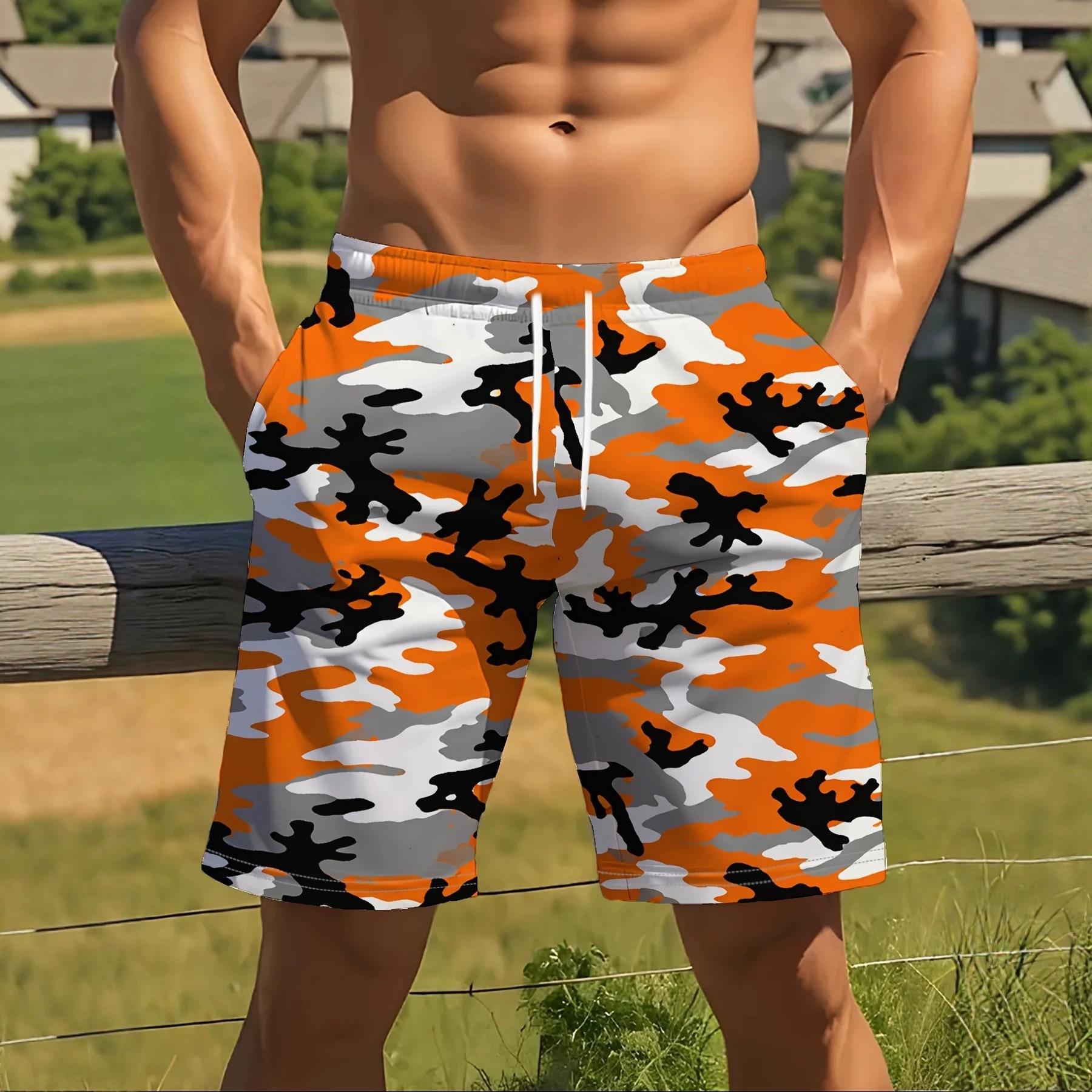 Summer Men s 3D Beach Pants Fashion Versatile Breathable Trend Casual S
