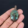 Tree Of Life Copper Rainbow Calsilica Gemstone Pure Copper Wire Wrapped Handmade Pendant Jewelry