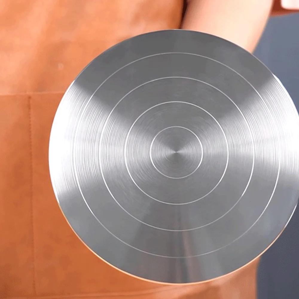 11-30cm Stainless Steel Rotating Disc Clay Handicraft Pottery Mold Parts Two Sided Turntable Parent Child Platform DIY Clay Tool