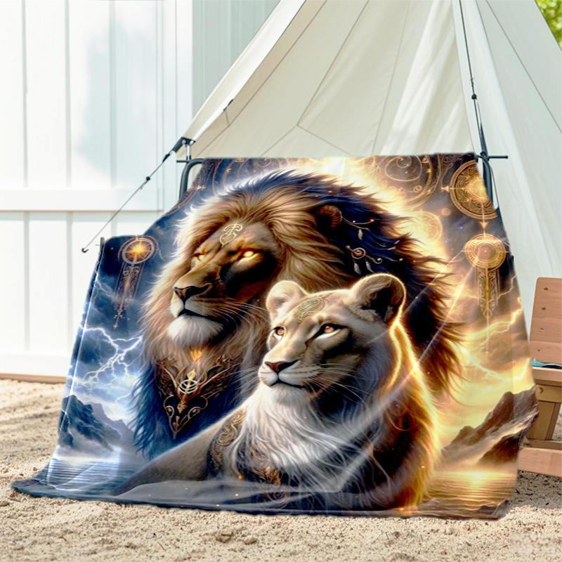 1pc animal pattern blanket, all season lightweight home office outdoor nap multifunctional blanket