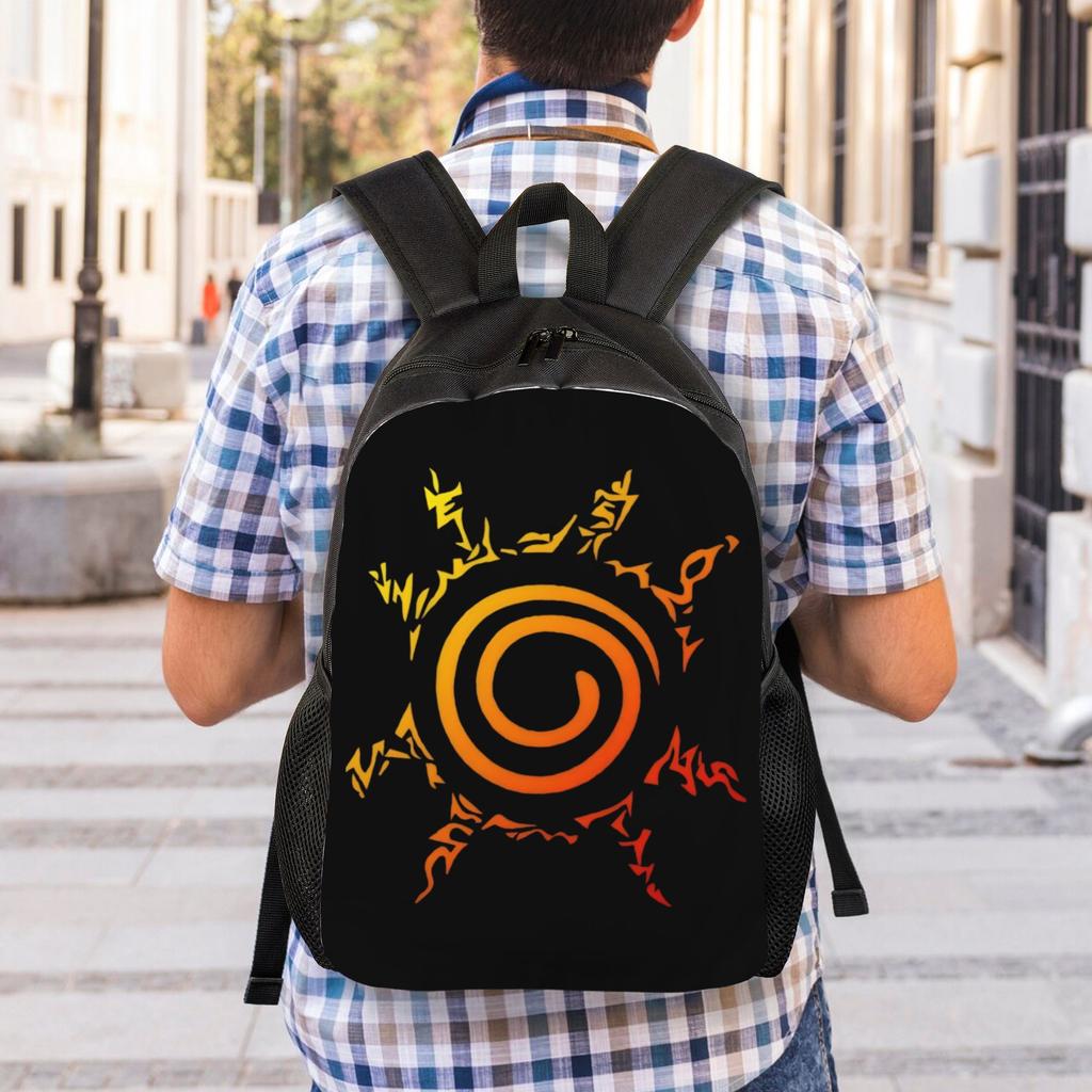 Personalized N-Narutoes Uzumaki Backpack Men Women Casual Bookbag for School College Logo Bags