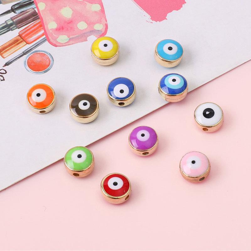 

Flat Round Resin Eye Beads for DIY Jewelry: Handmade Bracelets & Necklaces 8mm Diameter, 5mm Thick, 1mm Hole, 10 pcs/pack