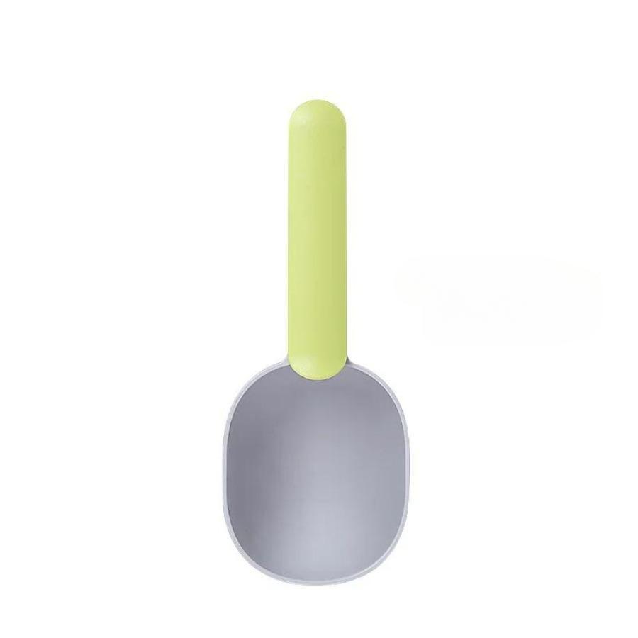 Łyżka do karmy dla zwierząt Wielofunkcyjna Łopatka do karmy dla psów i kotów Łyżka do karmienia Klips do zamykania torebek Kreatywna miarka Zakrzywiony design