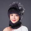 Fur Hat Winter Female Warm Scarf Mother Middle Aged Thickened Rex Rabbit Hair Hat Female Autumn and Winter