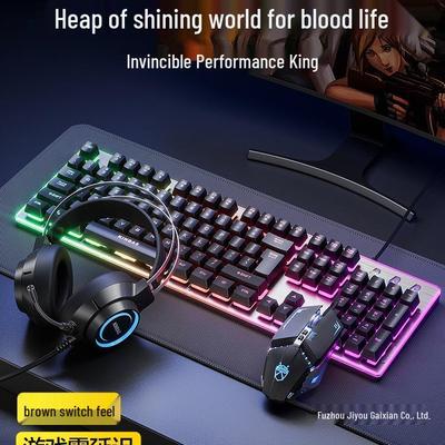Mechanical Wired/Wireless Gaming Keyboard, Mouse, & Headset Set