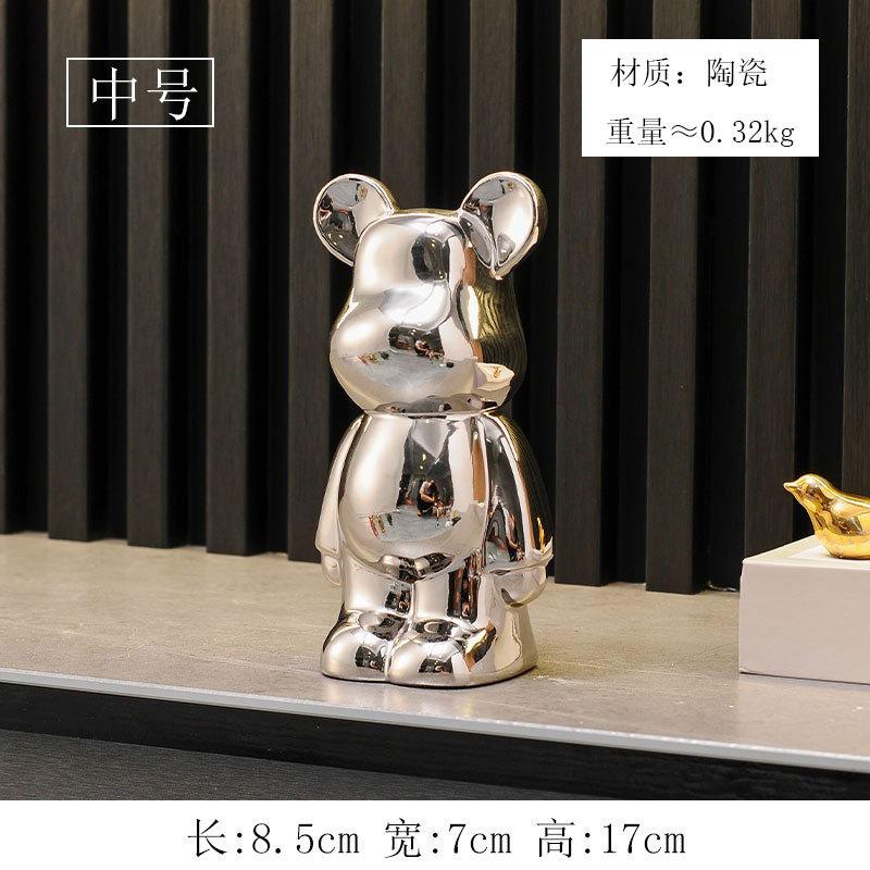 Gewalttätige Bärenstatue, Kreative Cartoon-Bärenfigur für Wohnzimmer TV-Schrank Weinschrank, Schreibtischdekoration für Kinderzimmer