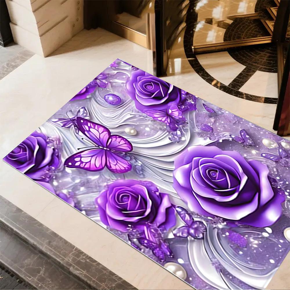 1pc Home Carpet Butterfly Design Non Slip Office Decor Gift Living Room Bedroom