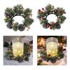 Christmas Candle Ring Wreath Decorative for Bar Table Centerpieces Christmas