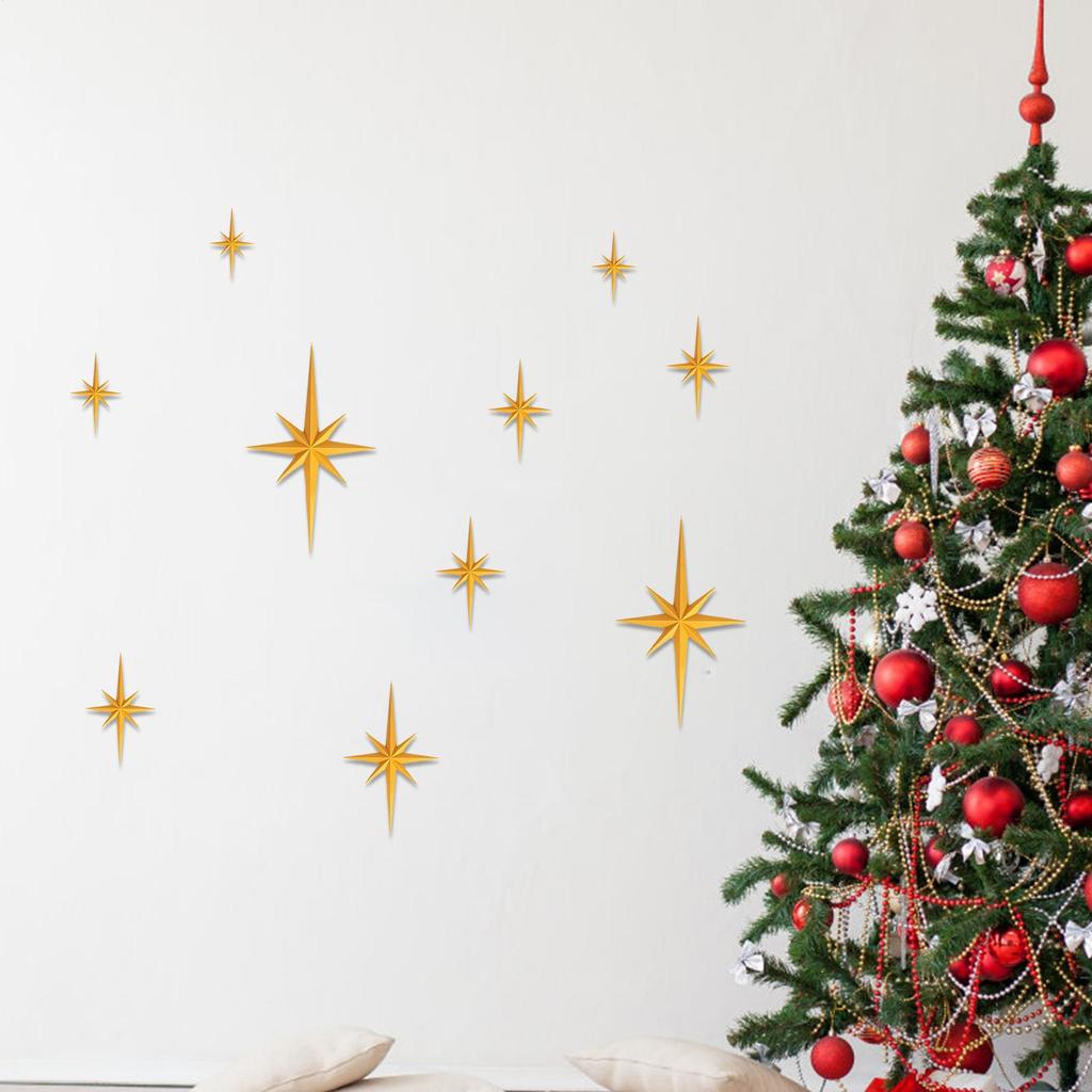 Christmas Star Ornaments Holiday Pendant For Wall 6 Pieces Hangable Decorative Wall Art For Holiday Home Decorators Living Room